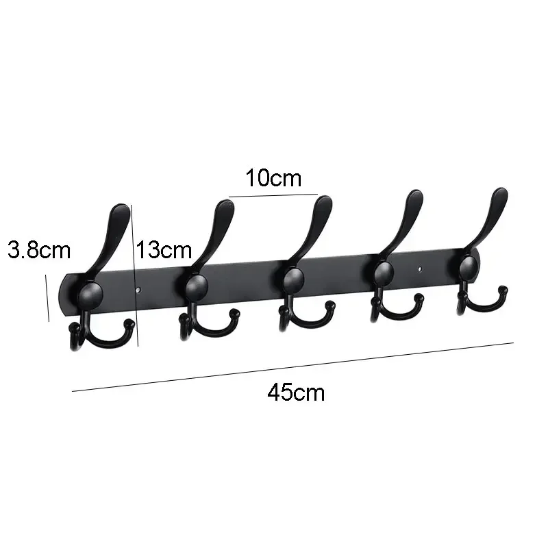 Stainless Steel Wall-mounted Bathroom Hook Rack 5 Hooks Towel Clothes Coat Hat Holder Hallway Bedroom Kitchen Storage Rack multifunctional hooks towel holder shower towel rack heavy duty hooks