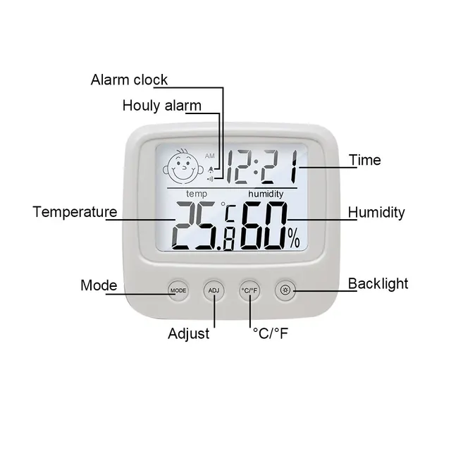 Thermomètre Hygrometre Intérieur, 2pcs Mini Lcd Thermomètre Hygromètre  Interieur Termometre