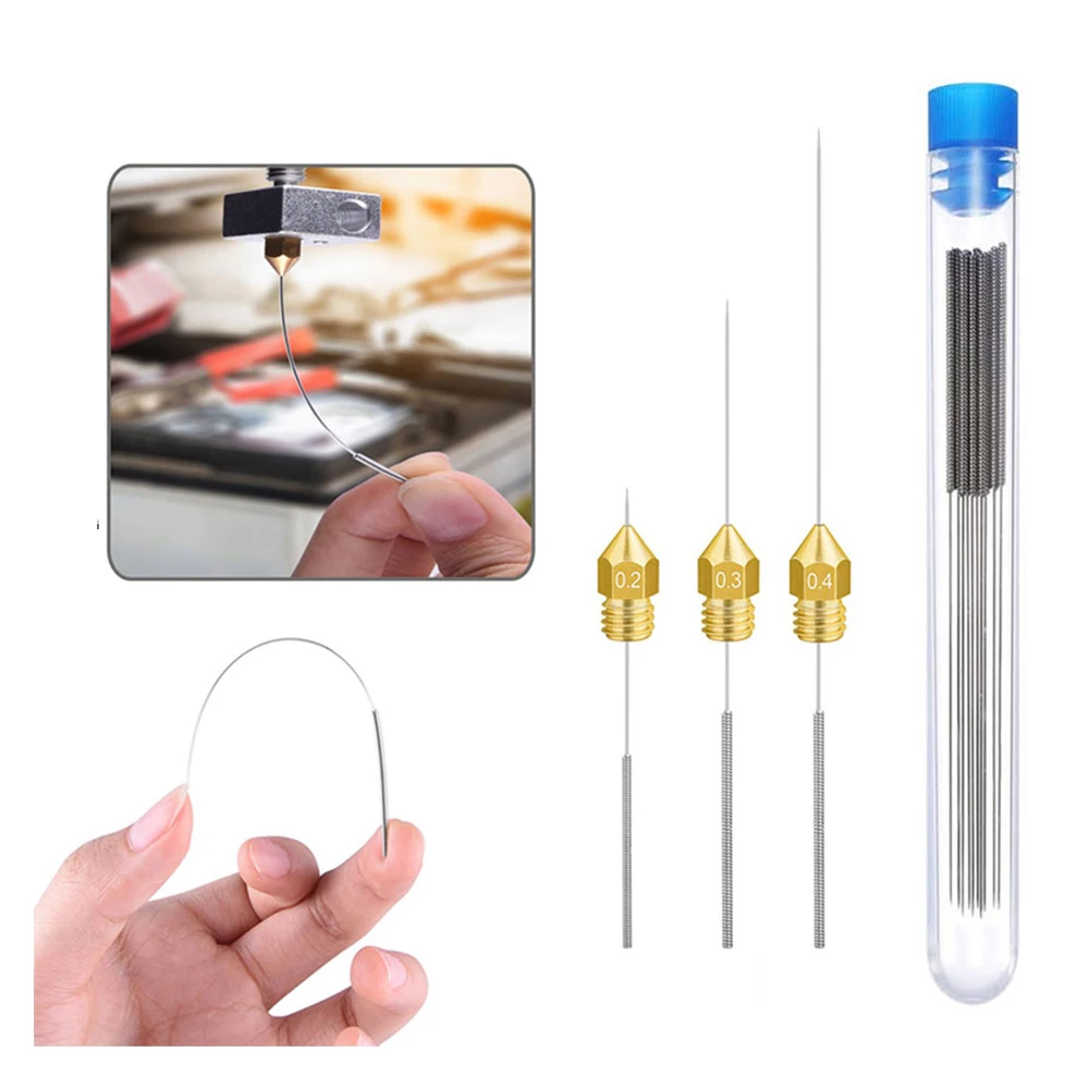 Kit Pulizia Ugelli Stampante 3D - 10 Aghi In Acciaio + Pinzetta | Per Sbloccare Nozzle Intasati - Foto 9