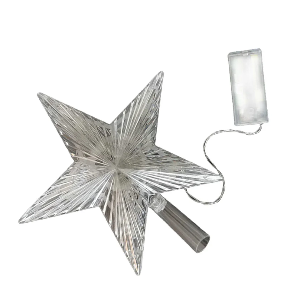 

Outdoor Lighted Christmas Tree Top Ornament Party Decorative Plastic Pentastar Lamp