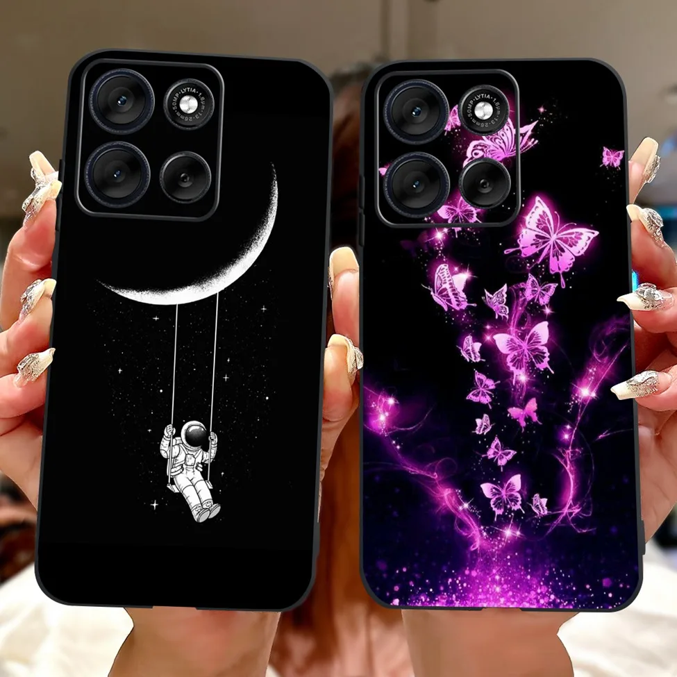 Cute Cartoon Cat & Butterfly Luxury Phone Case – Stylish Protection