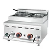 GH585 Commercial Gas Double Cylinder Screen Fryer 8L Fried Chicken Fryer Desktop Natural Gas Liquid Gas High Oil Cylinder Fryer 6