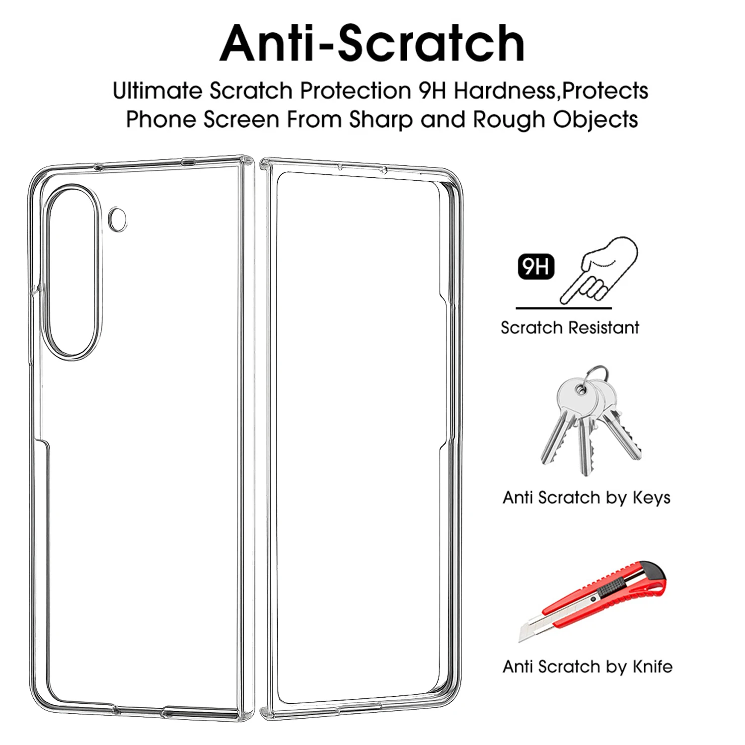 Ultra-Durable Transparent Protective Phone Case with 360° Anti-Fall Bumper