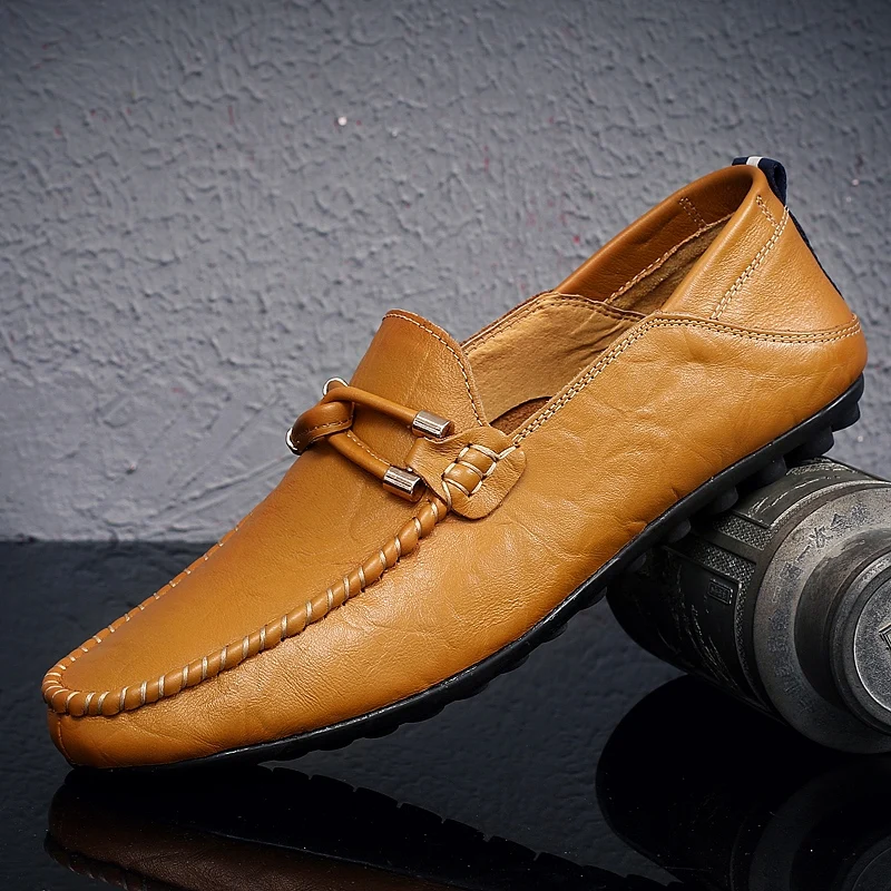 Genuine Leather Men Shoes Mens Loafers Moccasins Breathable Shoes