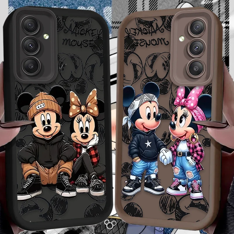 Fashion Disney Mickey Minnie Case for Samsung Galaxy A55 A35 A15 A25 A16 A06 A05 A05S A24 A13 A23 A12 A22 A32 A52 A71 A51 4G phone waterproof case iphone case phone case magnetic wireless charging case magnetic case magsafe case phone protector cover leather phone case