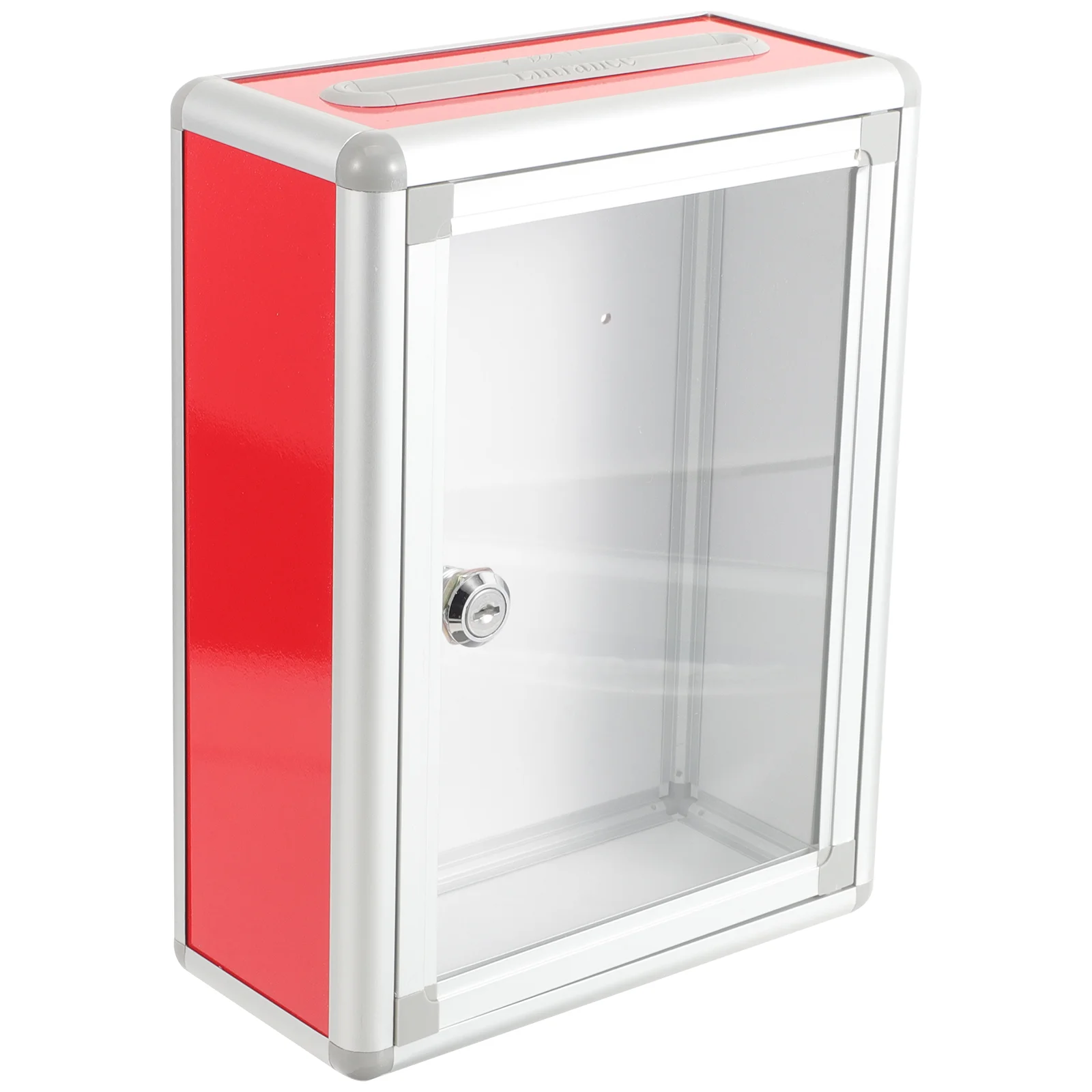 

Clear Donation Box With Lock Aluminum Suggestion Box Wall Mounted Mailbox Desktop Fundraising Donation Box Vintage Hanging