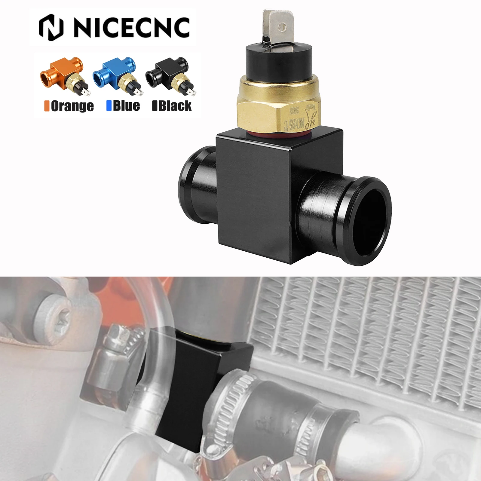 22mm Temperature Switch Radiator Fan Thermostat for Kawasaki 125-450CC KX KXF KLX KDX KLX300 KLX230SM KX250 KX450 KX250X KX450X motorcycle cooling fan