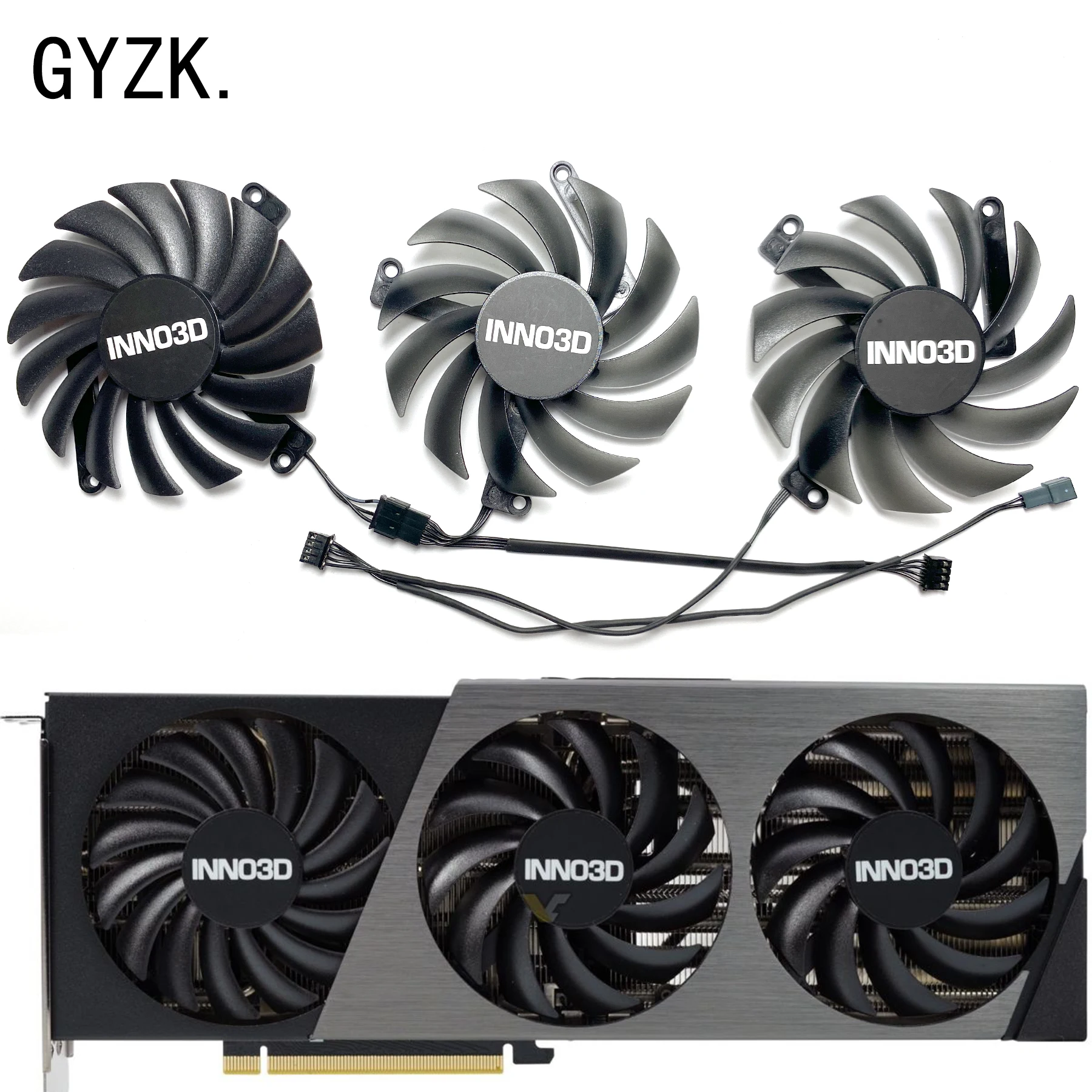 New For INNO3D RTX 4070 GeForce RTX4070 4070ti X3 OC Graphics Card Replacement Fan CF-12910S CF-12915S - 1