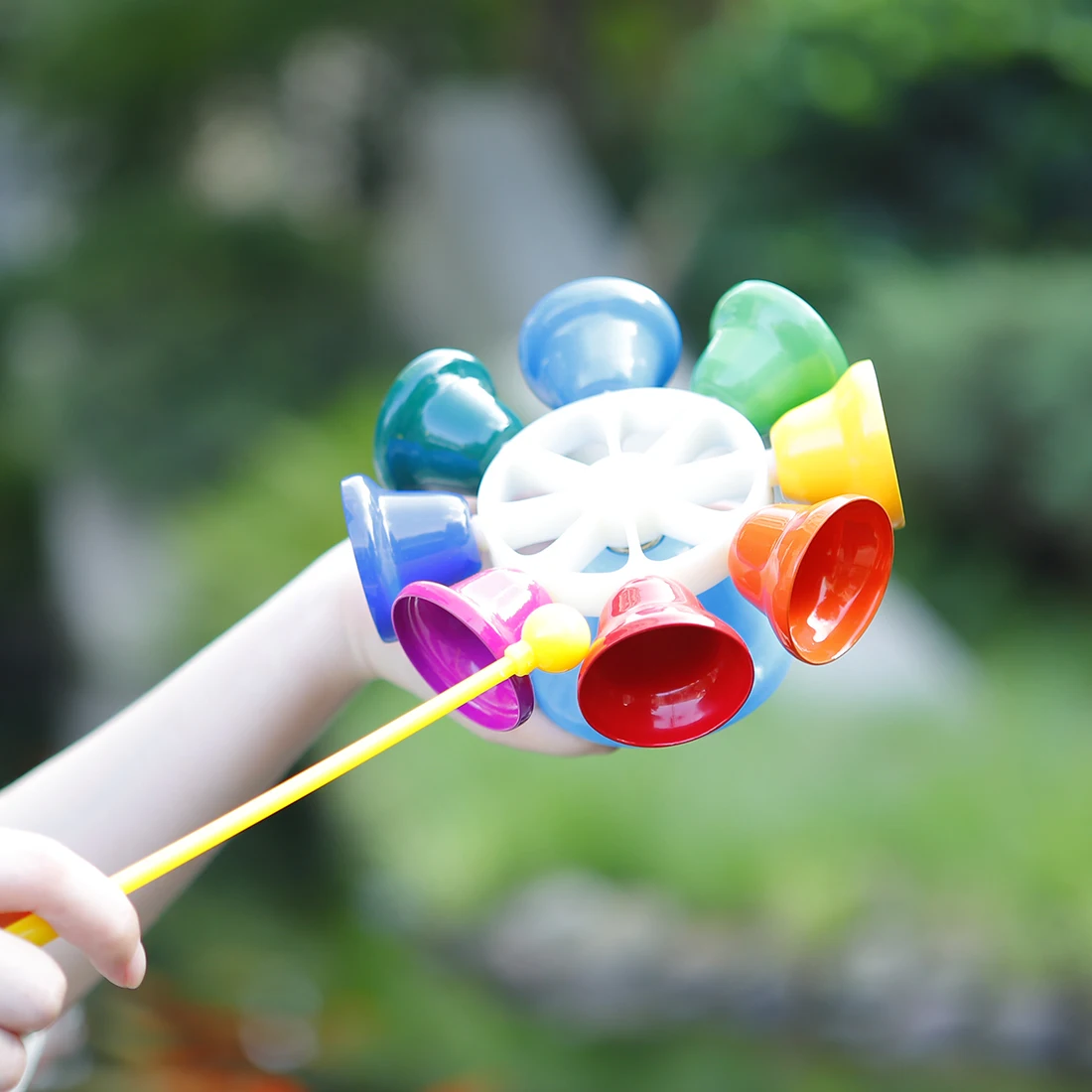Orff 8-Note Bells Handbell Colorful Spinning Hand bells Children's Handbells Enlightenment Gifts Safety Durable Percussion Toys