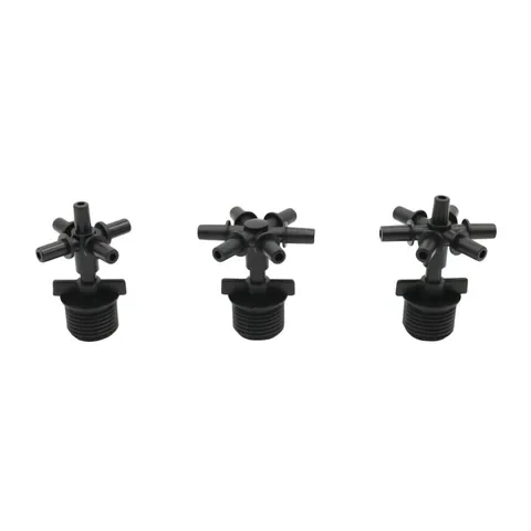 

5 Pcs 6mm 5-way, 6-way, 7-way Greenhouse Garden cooling Mist nozzle connector with 1/2 Inch male thread Splitters