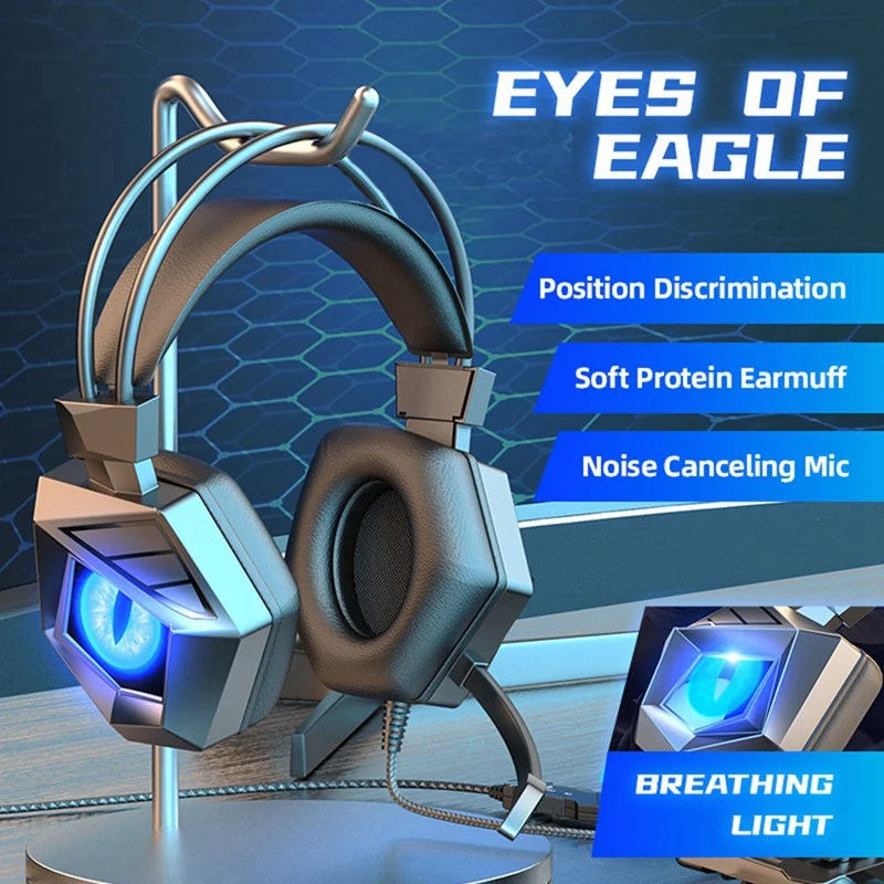 ABGZ-Wired Gaming Headset With Microphone For PS4 PS5 Switch PC Computer Laptop Headphone