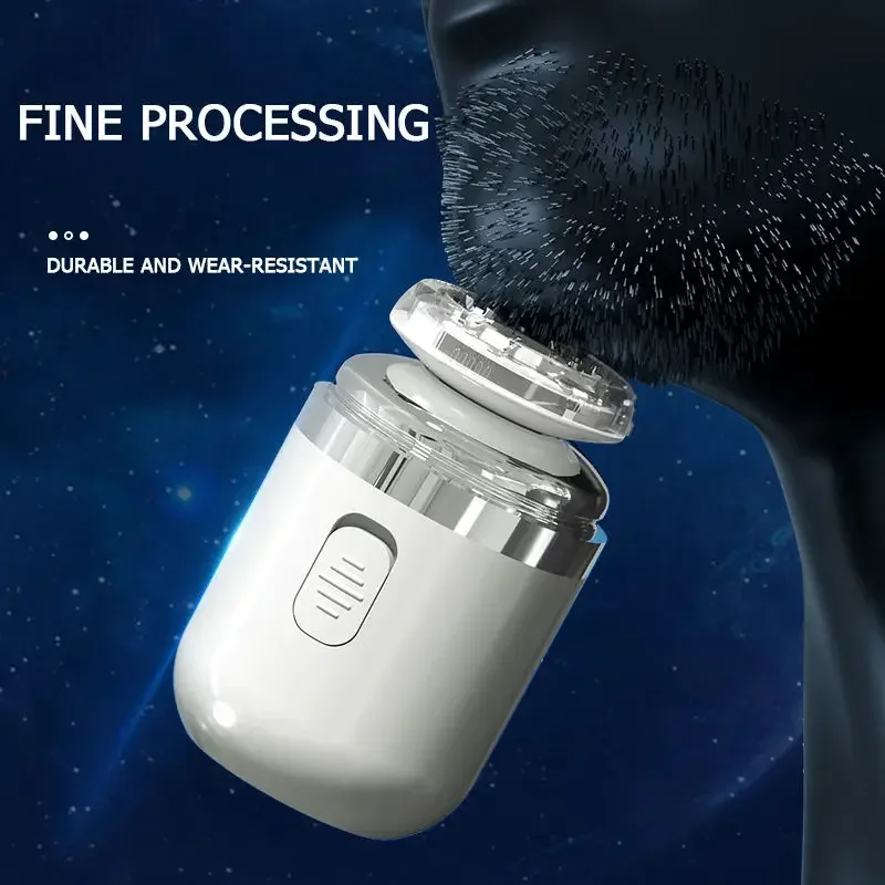 Mini Capsule Electric Shaver, Portable Mini Shaver, 2-in-1 Nose Hair Trimmer, USB Rechargeable Washable Rotary Razor for Men