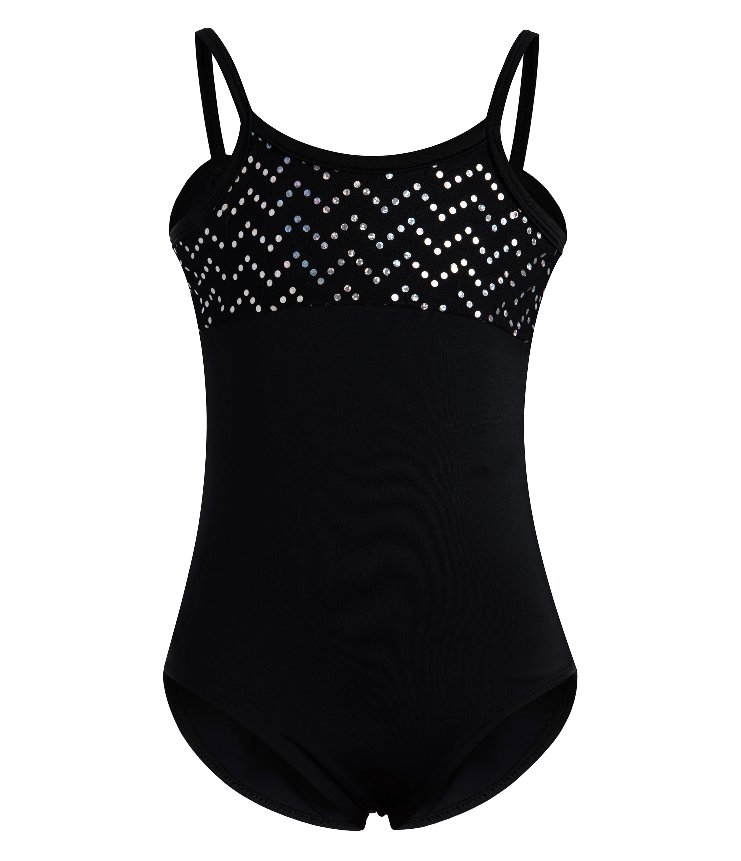 Girls Camisole Dance Ballet Leotard with Sequin Front & Flower Cutout Back