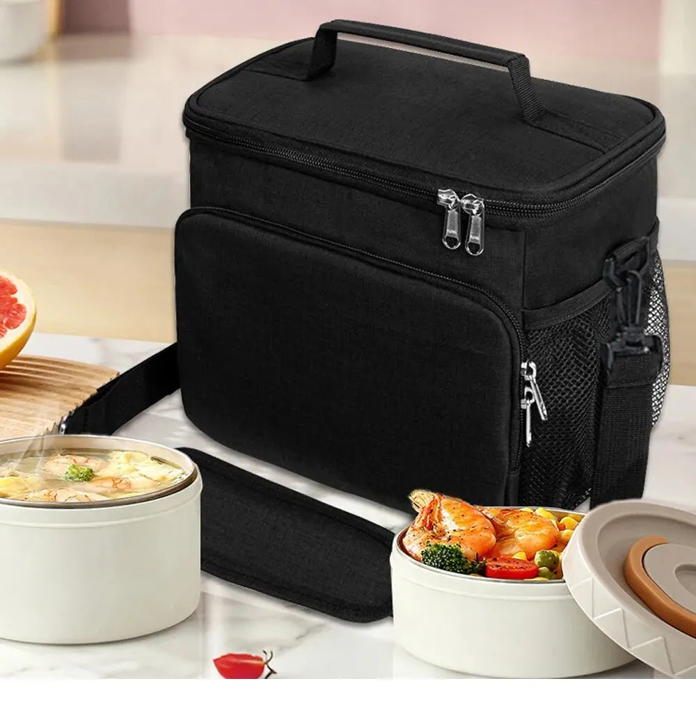 Lunch Bag Insulated Large Reusable For Women Men With Adjustable Shoulder Strap