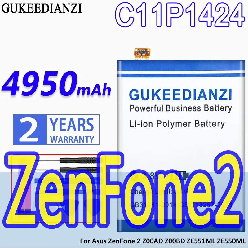 

4950mAh New Cell Phone Battery C11P1424 For Asus ZenFone 2 ZenFone2 Z00AD Z00BD ZE551ML ZE550ML Rechargeable Bateria