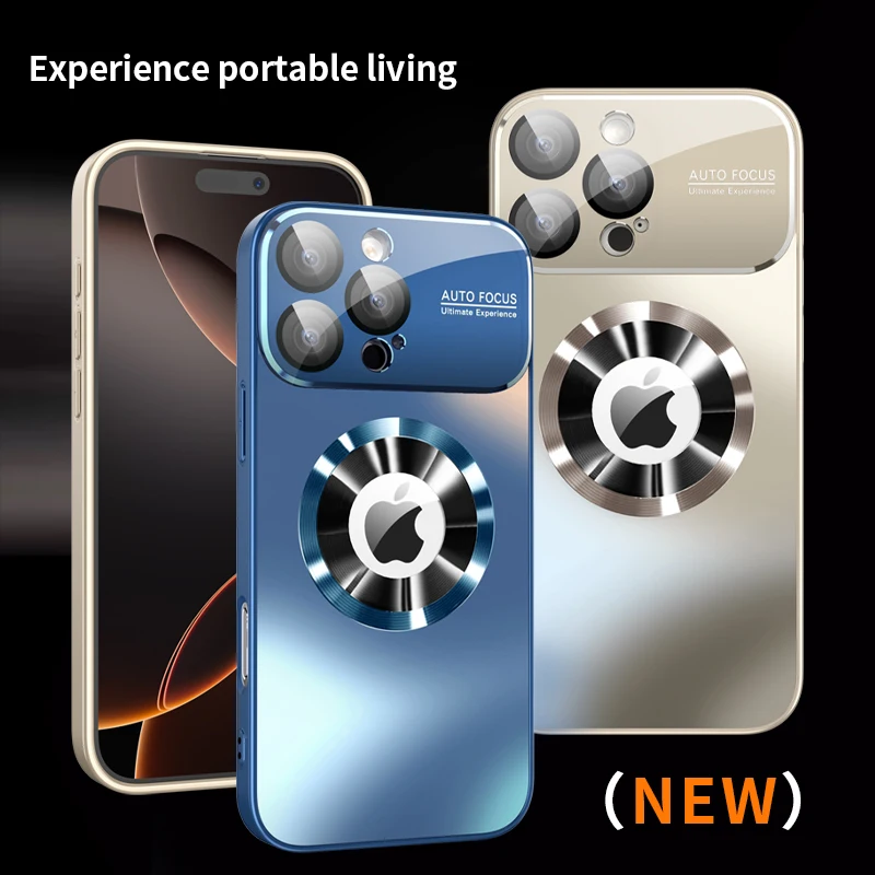 Luxury Titanium Matte Metallic Phone Case with Glass Lens Protection Cover