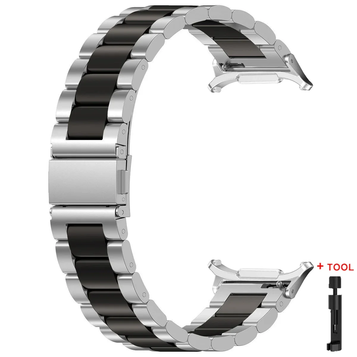 Premium Stainless Steel Metal Watch Strap - Elegant Bracelet Wristband in 47mm Size