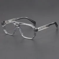 Double ponts Anti lumière bleue lunettes de lecture hommes rétro femmes lunettes carrées cadre mode hommes lunettes myopes faux cils-2 6