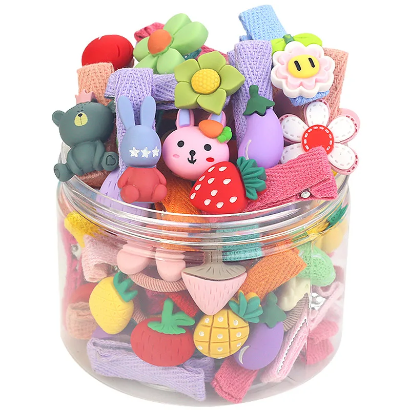 All Lined Baby Accessories Girls Kawaii Animal Fruit Flowers Hair Clips Headdress For Kids Toddlers Hair Pins