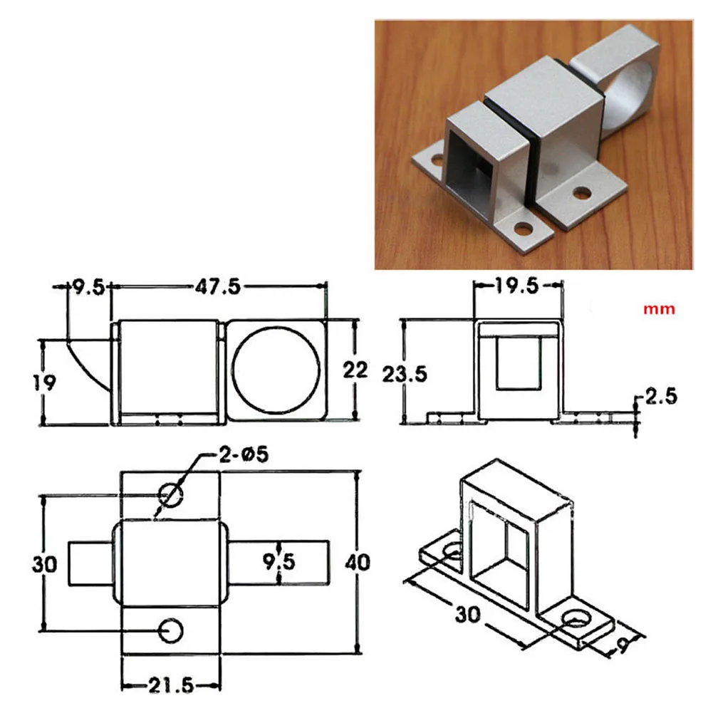 Door Bolt Latch Automatic Door Spring Bounce Lock Window Gate Security Pull Ring Aluminum Alloy Anti-Theft Self Closing Latch