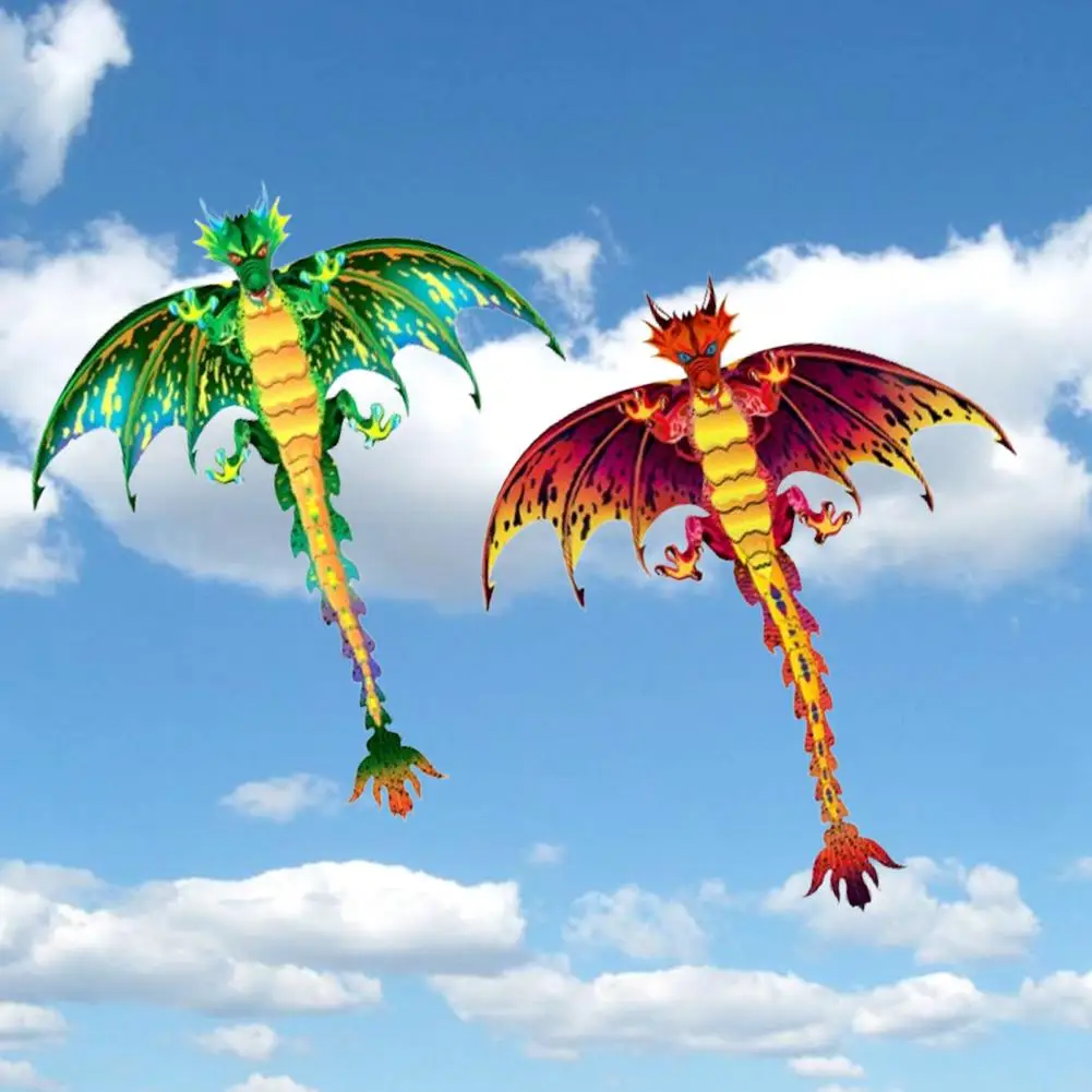 Chinese Dragon Kite Multicolor Easy to Fly Laser Engraving Pterosaurs Kite for Kids