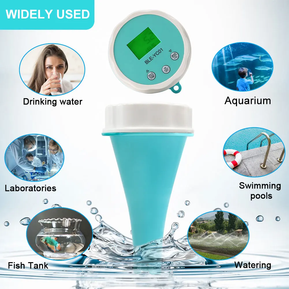 6 in 1 Smart Floating Swimming Pool Water Analyzer PH CL TDS EC ORP TEMP Tester APP Online Monitor Water Quality Tester, water tester,water quality detector
