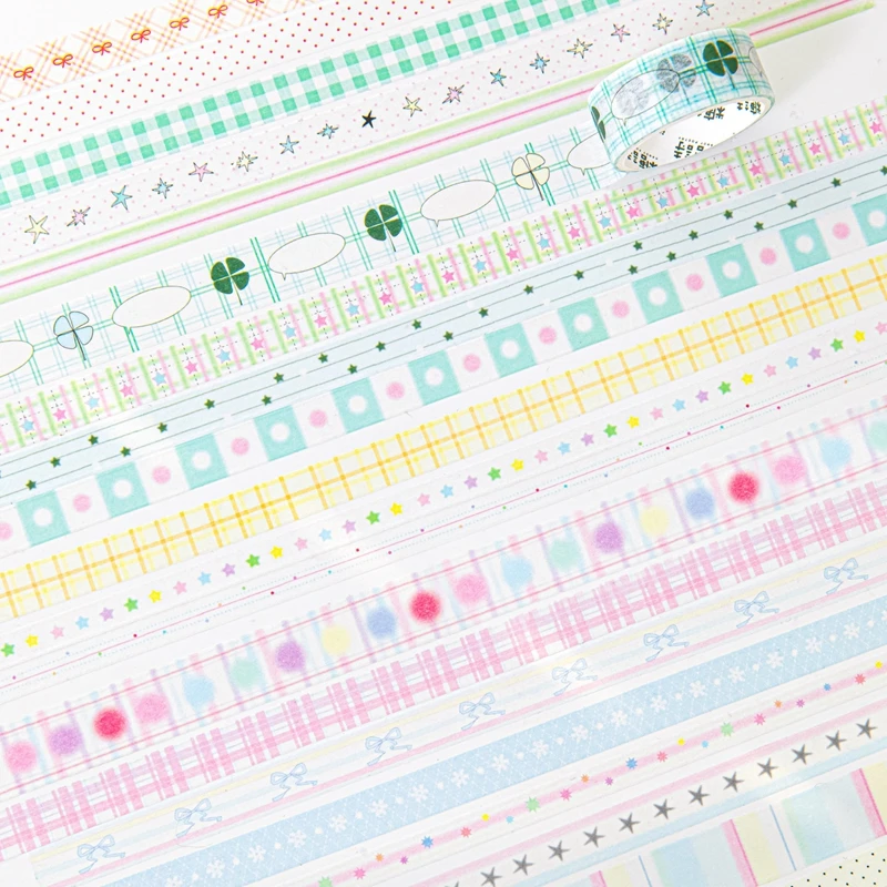 5roll/set Cute Colorful Basis Decoration Tape Planner Handbook DIY Scrapbooking Journal Collage Material Washi Tape 2