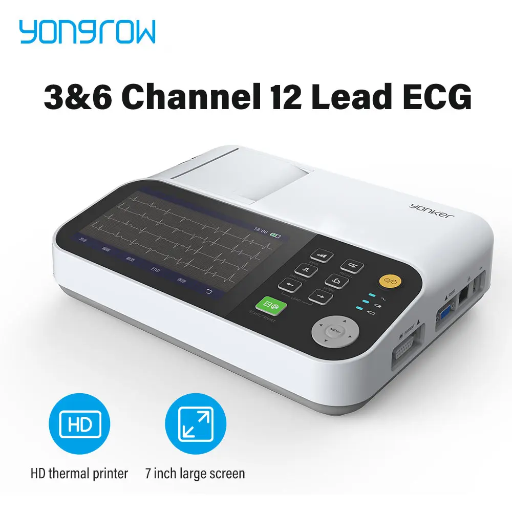 Yongrow Hospital Clinic Portable 6 Channel 12 Lead ECG Electrodes