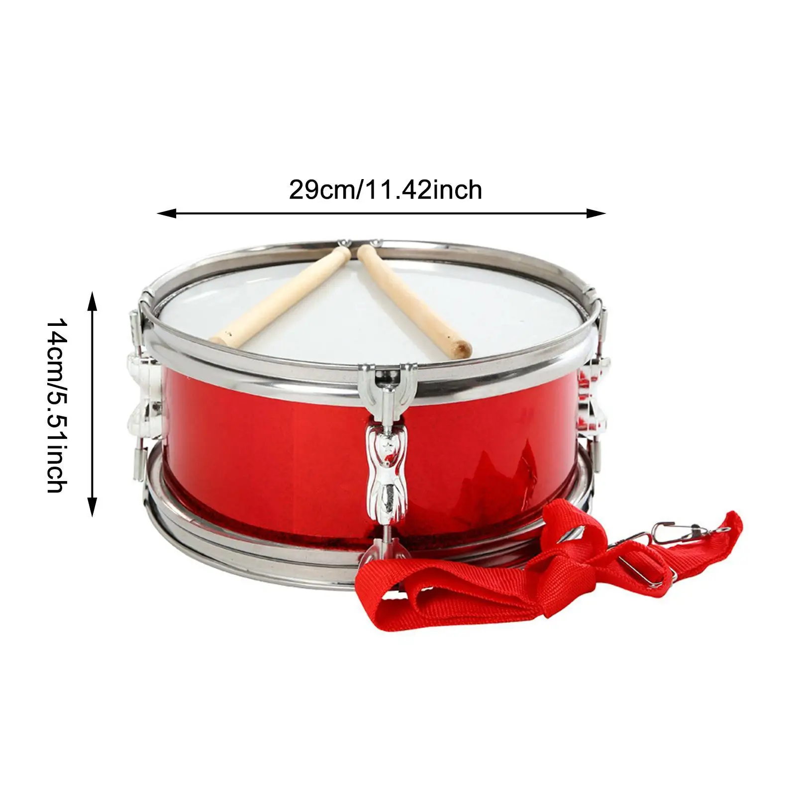 Musical Percussion Instruments Snare Drum Practice Pad 11inch Snare Drum Adjustable Strap for Kids Beginners