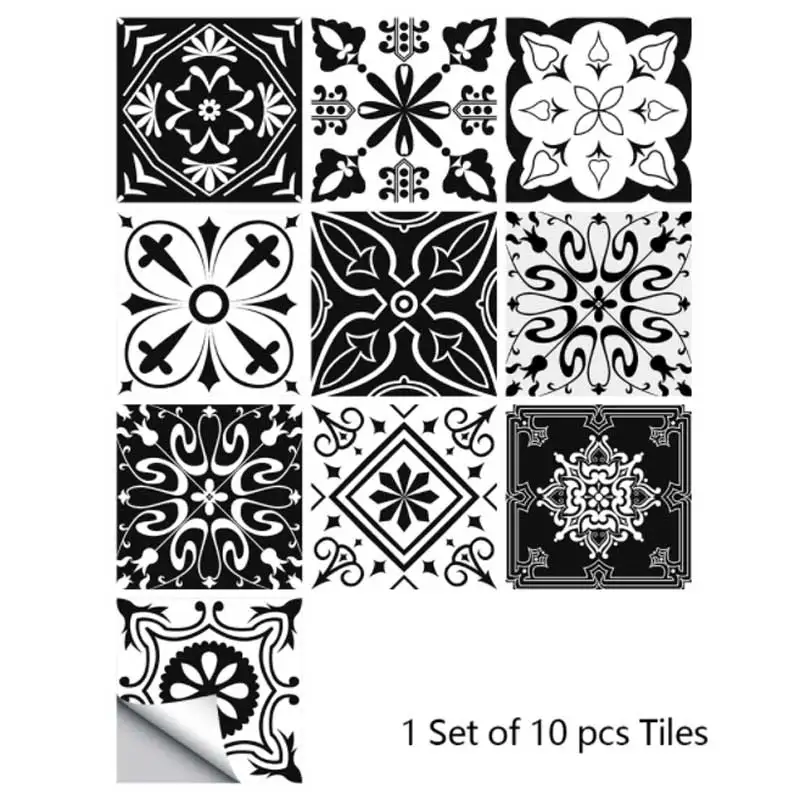 Frosted Matte Film Tile Stickers Kitchen Bathroom Decorative Wall Stickers Waterproof Oil Resistant Wall 10 Pieces