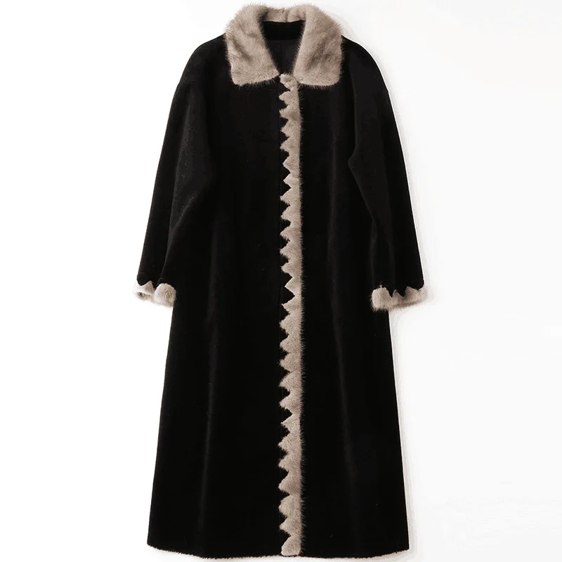 

Chenille Coat Women's Fur Mink Fur Winter New Composite Fur Integrated Long High-End Mom Coat