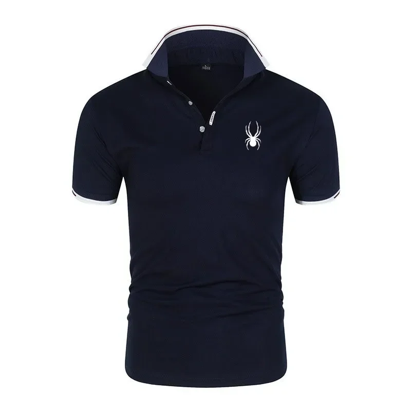 

2024 summer new Korean men's lapel bullet-proof Polo shirt embroidery short-sleeved casual business fashion slim men's Polo shir