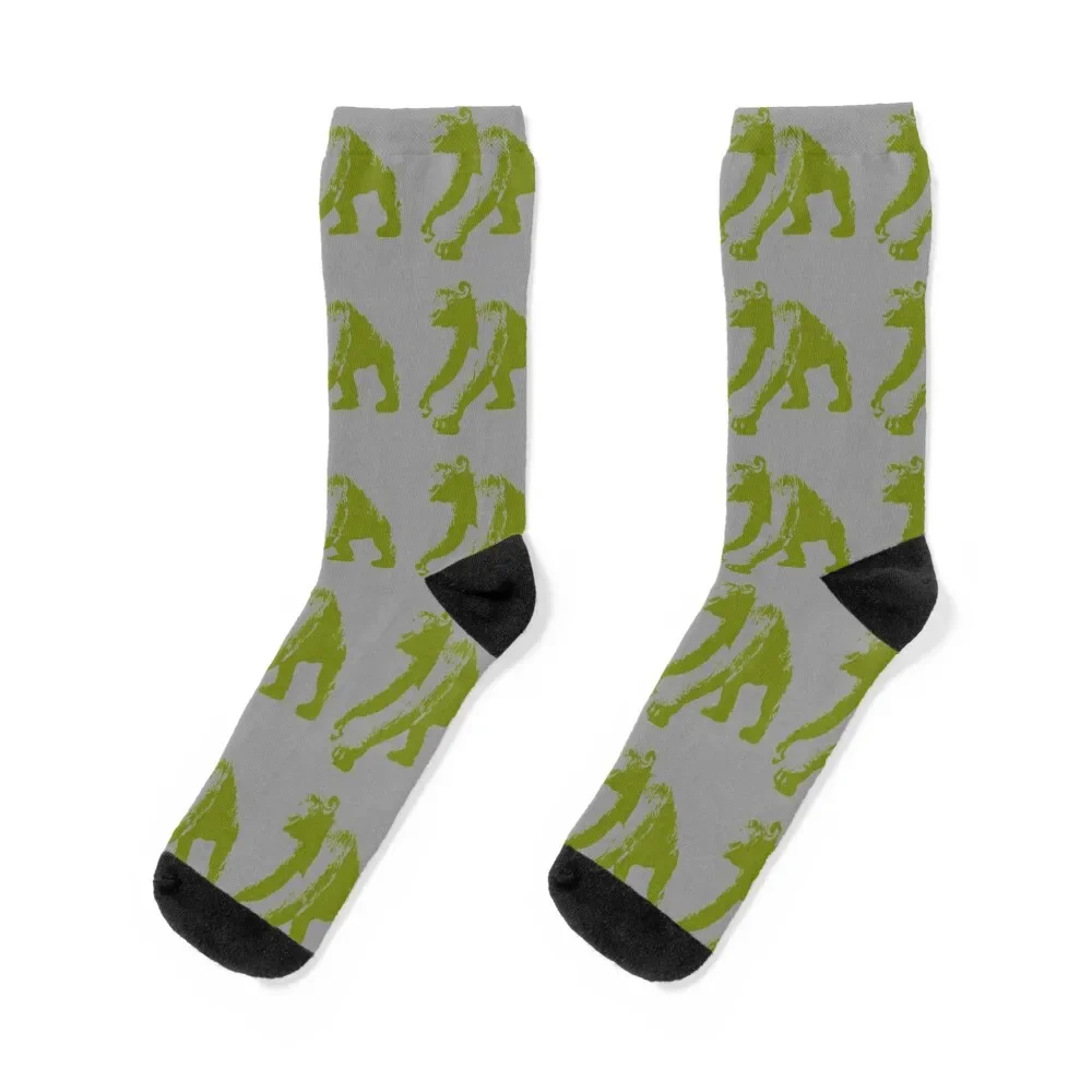 

APE, PRIMATE, OLIVE GREEN AND GREY Socks gym Hiking boots cool hiking Man Socks Women's