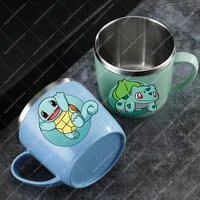 Tasses à eau en acier inoxydable pour enfants, motif dessin animé Pikachu, Psyduck, Charmander, Squirtle, pour boissons froides, cadeaux 1