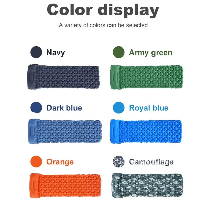 Outdoor Camping Inflatable Seats Folding Sleep Mat Beach Inflat Mattress with Pillows Ultralight Air Mat for Travel Hiking