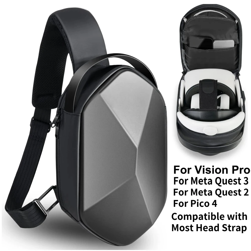 Carrying Case for Meta Quest 3 Elite Strap Hard Travel Storage Bag Crossbody Sling Backpack for Quest 2 Vision Pro Accessorie