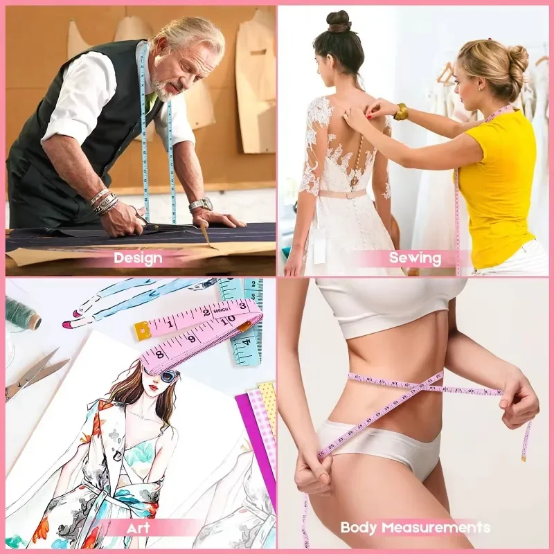 Sewing Tailor Tape Body Measuring Measure Soft Ruler Dressmaking Double-sided Scale 60 Inch