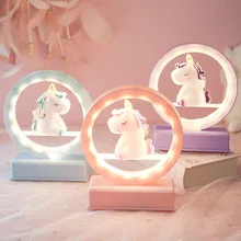 

Unicorn Creative Table Lamp Cute Decor LED Desk Night Lights Girls Birthday Gift 2022 Dream Pink Anime Lamps Ночник