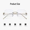 seemfly Blue Light Blocking Rimless Myopia Glasses Women Metal Frame Transparent Glasses Eyeglasses Nearsighted -1.0 To -4.0 6