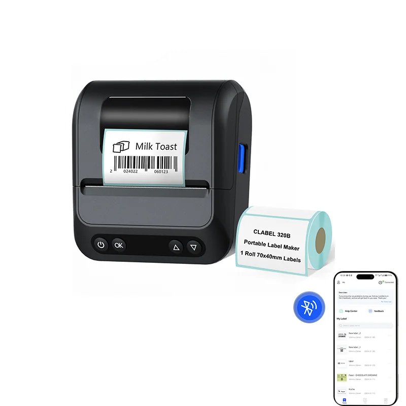 K30f Direct thermal label printer portable takeaway wireless handheld small note printer Blue tooth takeaway label