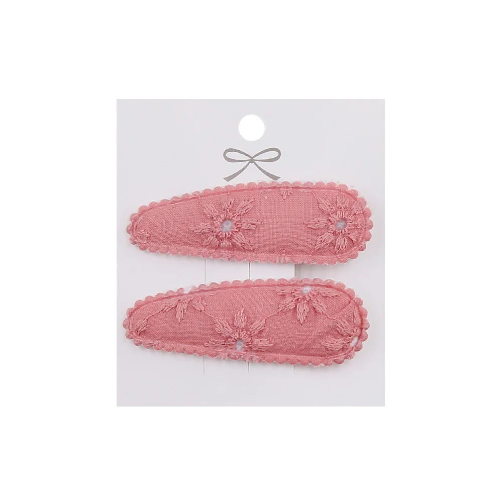 Hair Clips 2pc Floral Print 2inch Basic Snap - Uniqwear