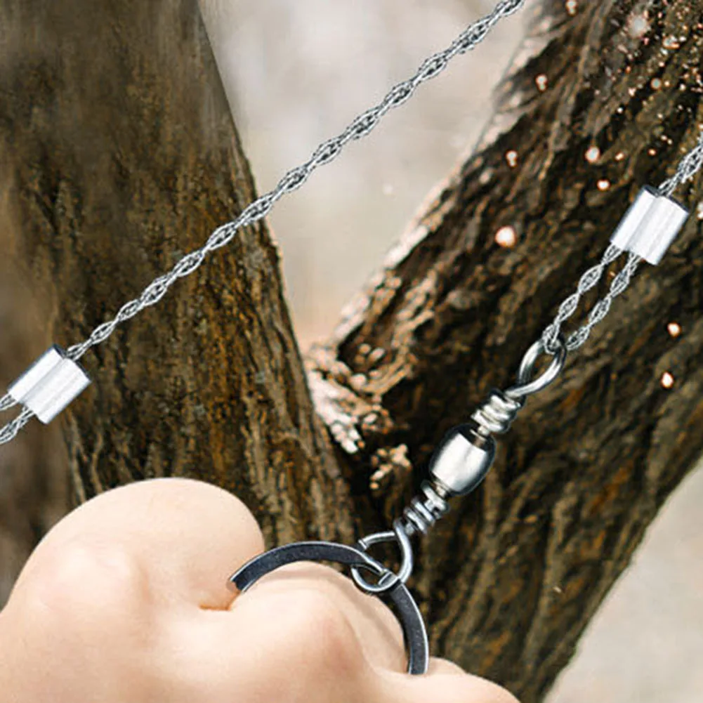 72cm Wire Saw Portable Rope Saw Outdoor Hand-Drawn Rope Stainless Steel Chain Wood Tools For Camping Life-Saving Woodworking
