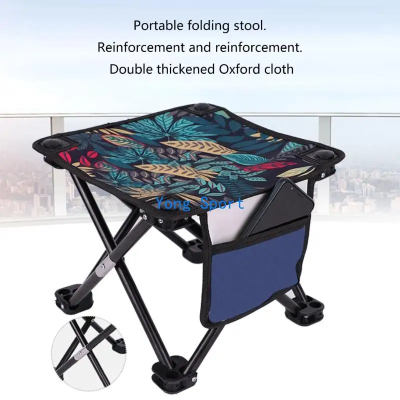 CNDY Compact Outdoor Folding Stool Lightweight Little Chair Portable Camping Stool Foot Rest Comfortable Easy to Carry
