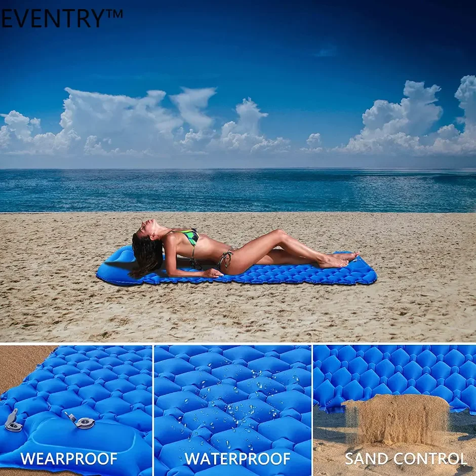 

Outdoor Sleeping Pad Camping Inflatable Mattress Built-in Pump Ultralight Air Cushion Travel Mat With Headrest For Hiking