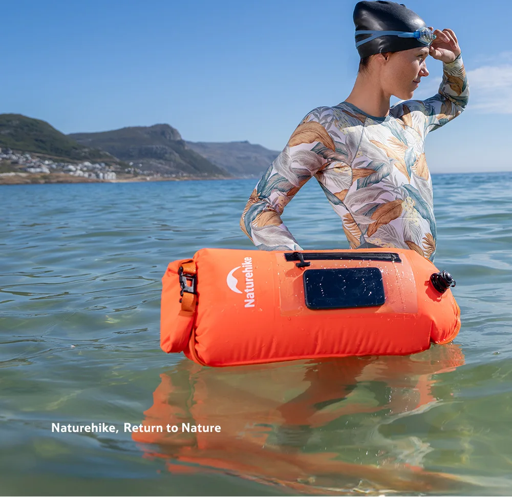 Naturehike 2026 Verbesserte aufblasbare Schwimmboje mit Doppel-Luftkammer und Trockentasche für Wassersport und Strand – Detail 2
