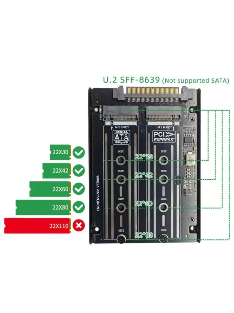 M.2 SSD U.2 어댑터 2In1 M.2 Nvme 및 버스 SSD PCIE U.2 ..