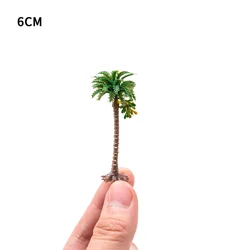 Set of 5 Miniature Coconut Palm Trees - Tropical Rainforest Micro Landscape Decor (5pcs 6cm)