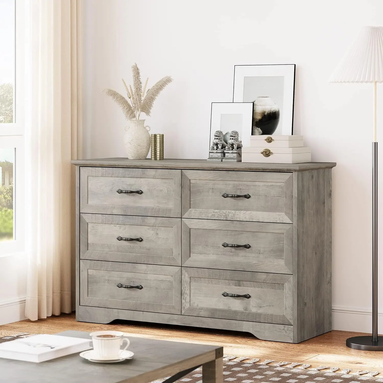 

Modern 6 Drawers Dresser, Chest of Drawers Closet Organizers and Storage Clothes, Modern Dressers for Closet Living Room