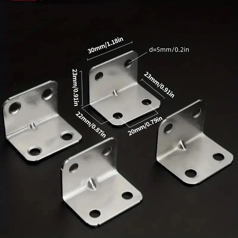 Angle Iron Bracket Corner Bracket 20/40pcs Angle Iron Board Table Chair Cabinet Wardrobe Fixed Connector 90-degree Angle Iron Plate Bracket