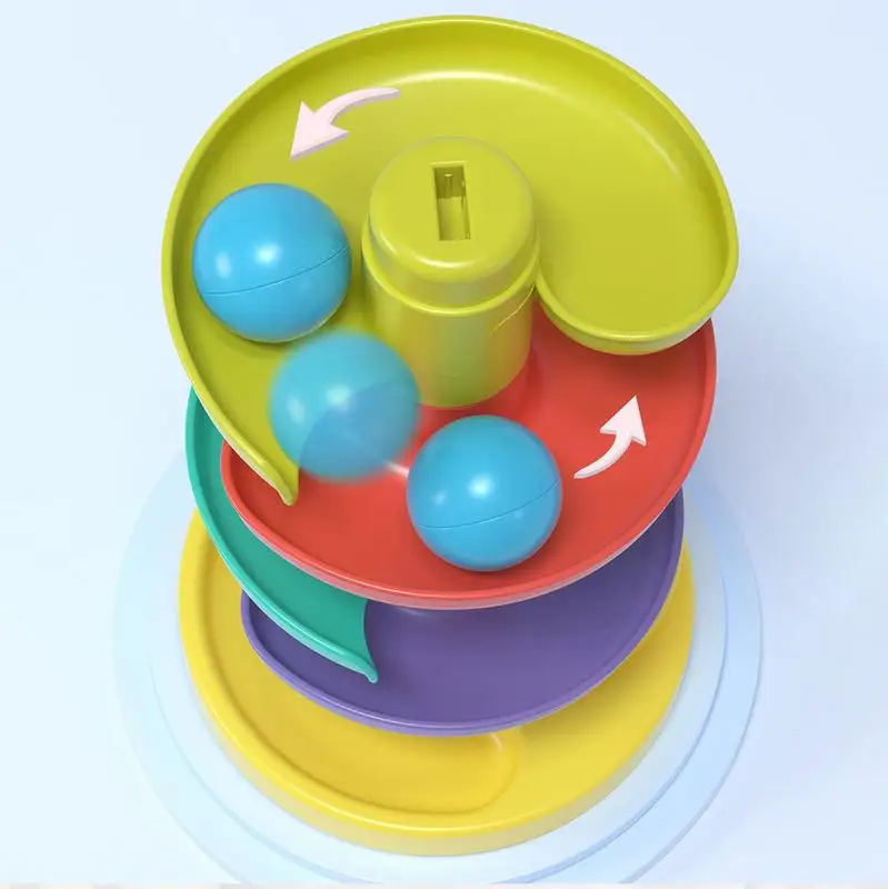 Ball Tower Rolling Ball Pile Tower Early Educational Toy For Babies Rotating Track Toy for Toddler Stacking For Kids Gifts